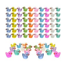 60 Pcs Mini Resin Ducks Luminous Tiny Ducks Miniature Duck Glow in The Dark f...