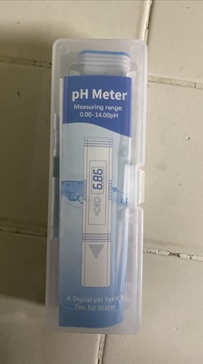 Digital pH Tester Pen for Water Hydroponics, 0-14 pH Measurement Range, Blue
