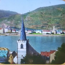 Beautiful St. Goar on the Rhine, Germany, c1920's Magic Lantern Glass Slide