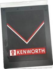 Kenworth OEM Black Rubber Mudflap 30" x 24" w/ Red & White Logo  -Sold as 1 Flap
