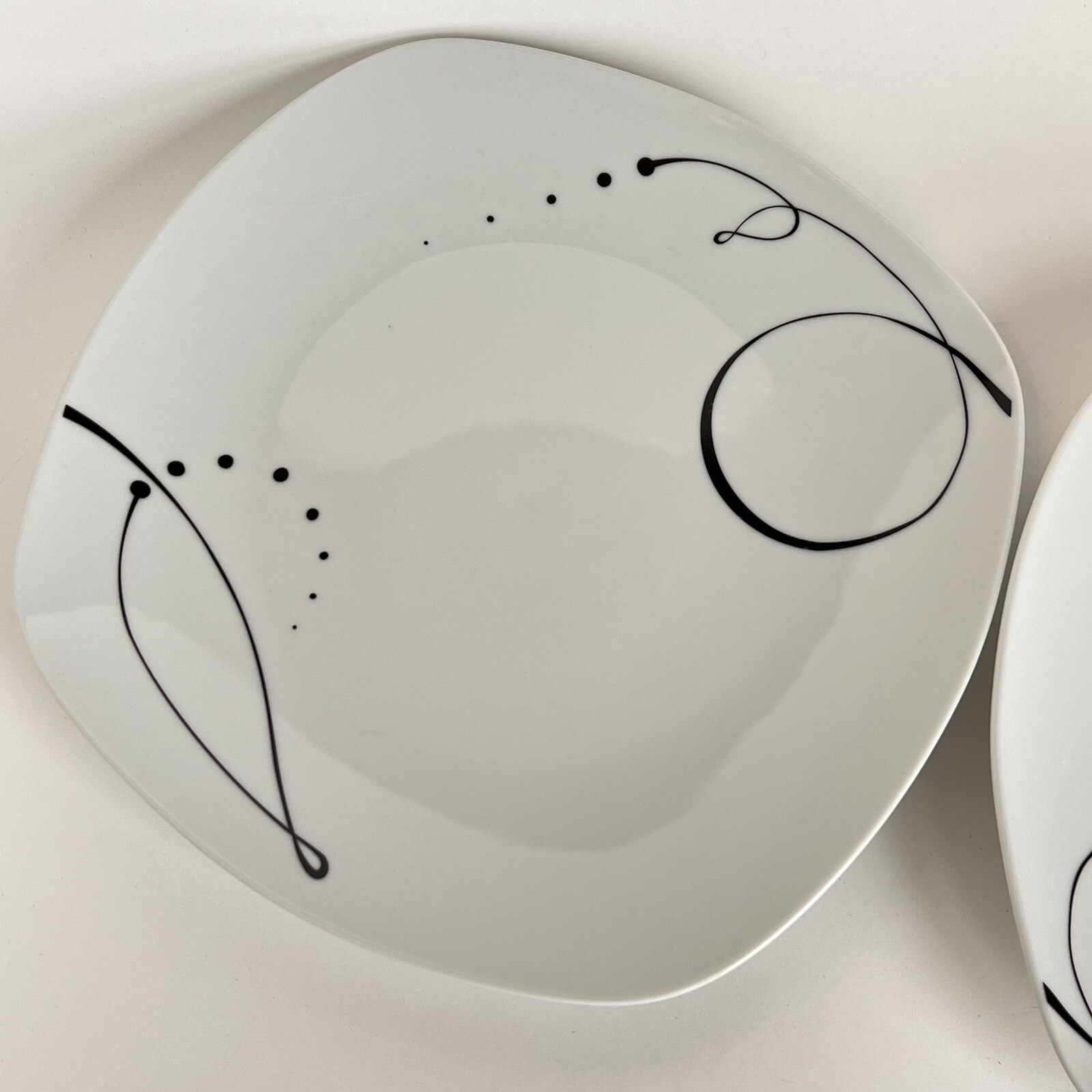 Set Is 2 Tabletops PESCARA SQUARE Dinner Plates 10" Porcelain White