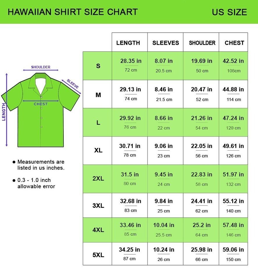 TA318 Men's Classic Monster Hawaii Godzilla Print Hawaiian Shirt, S