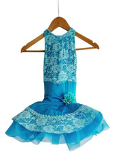 Revolution Dance Costume Competition Recital Ballet Blue Sequin Tutu Dress