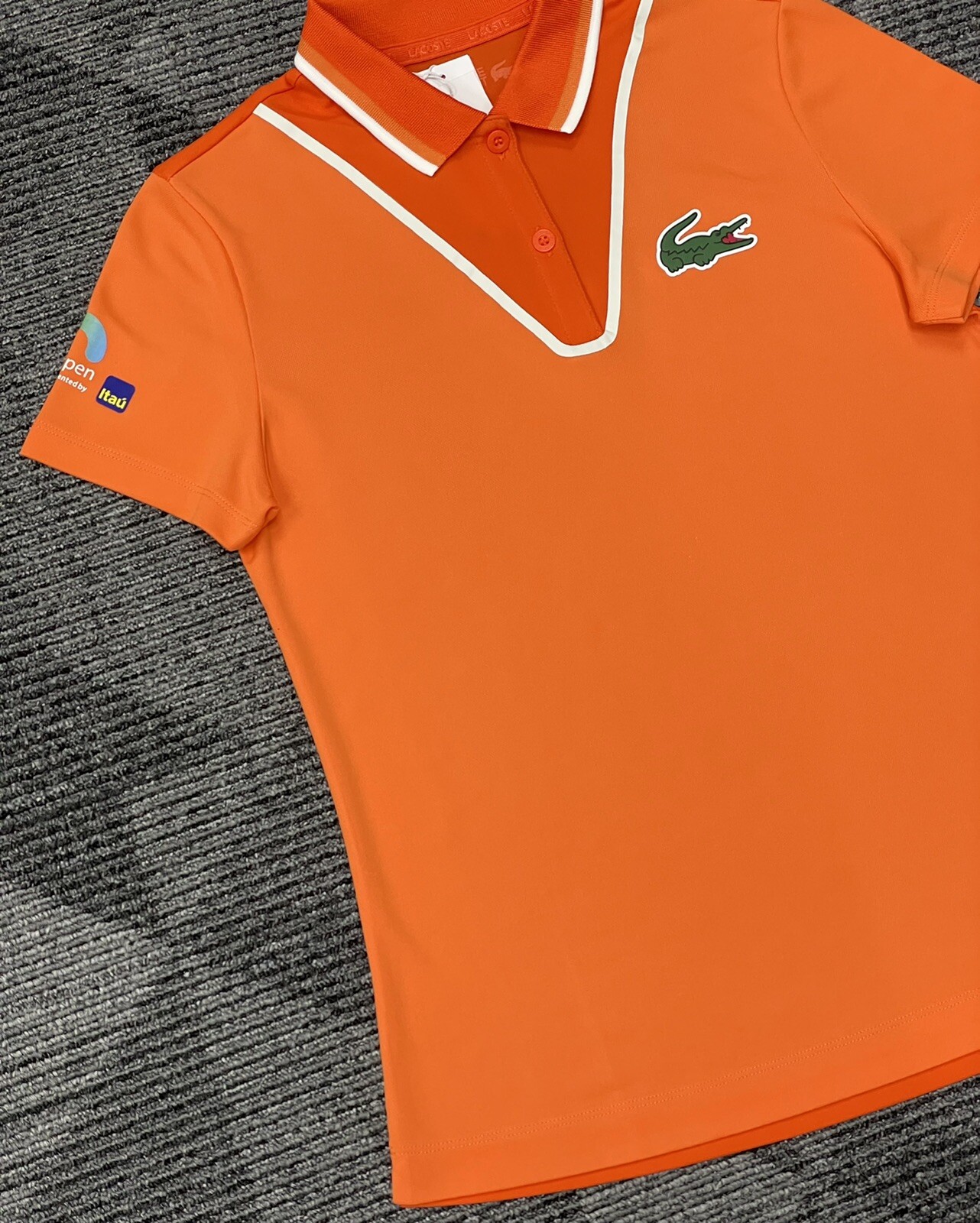 Lacoste Women's Sport's Miami Open Performance Polo in Orange Size M