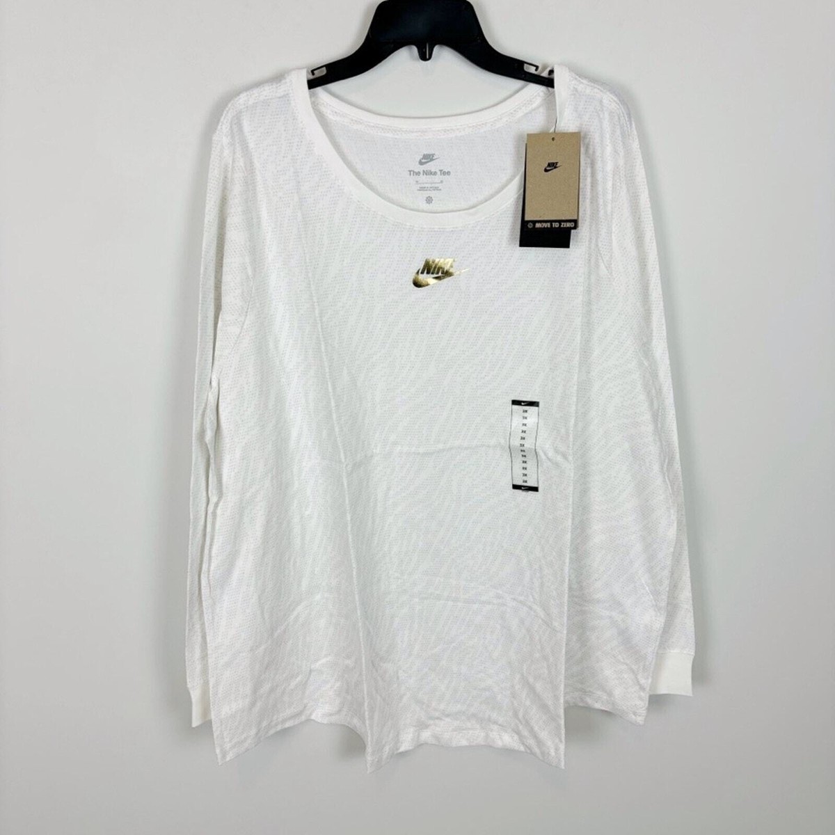 Nike Plus Size Sportswear Essentials, Long-Sleeve Top, White