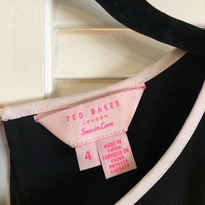 Ted Baker Black and White Josa Mini Dress with Bow Size 4 | eBay