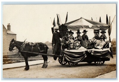 c1910's Pilgrim Parade Float England United Kingdom RPPC Photo Antique Postcard