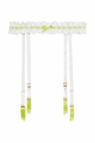 AGENT PROVOCATEUR RARE WHITE/LIME LAUREILE SUSPENDER SIZE AP 4 LARGE UK 12 BNWT