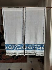 Antiche Tendine Tende punto Assisi fatte a mano cm90x38.