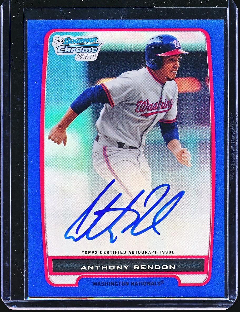 ANTHONY RENDON 2012 BOWMAN CHROME BLUE REFRACTOR AUTOGRAPH AUTO 1ST RC 037/150