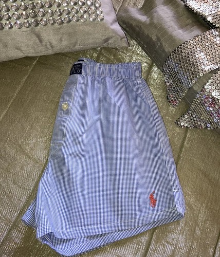 RALPH LAUREN Boys Blue Check Boxer Shorts Age 6 7 Genuine Underpants POLO Logo - Picture 6 of 11