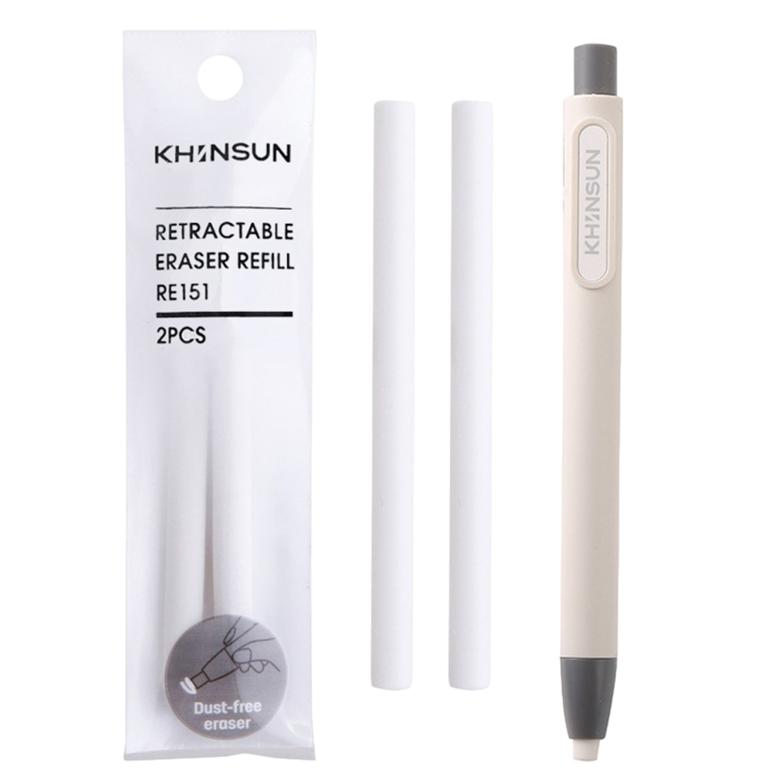 Retractable Pen Shape Erasers With Eraser Refill for Pencil Writing Draw