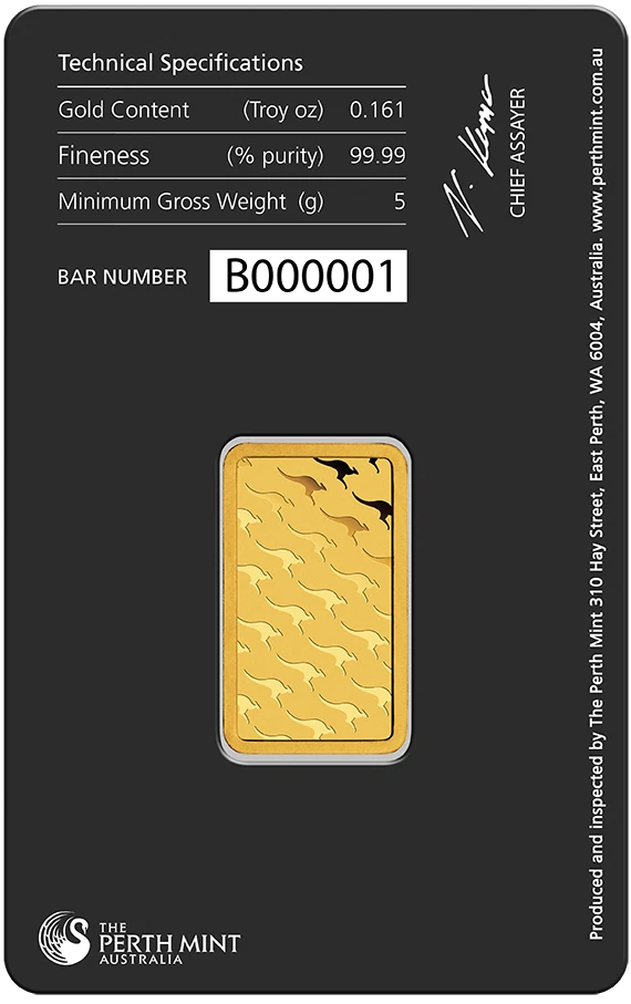 Perth Mint Goldbarren 5 Gramm 9999 Gold im original Blister - Bild 2 von 4