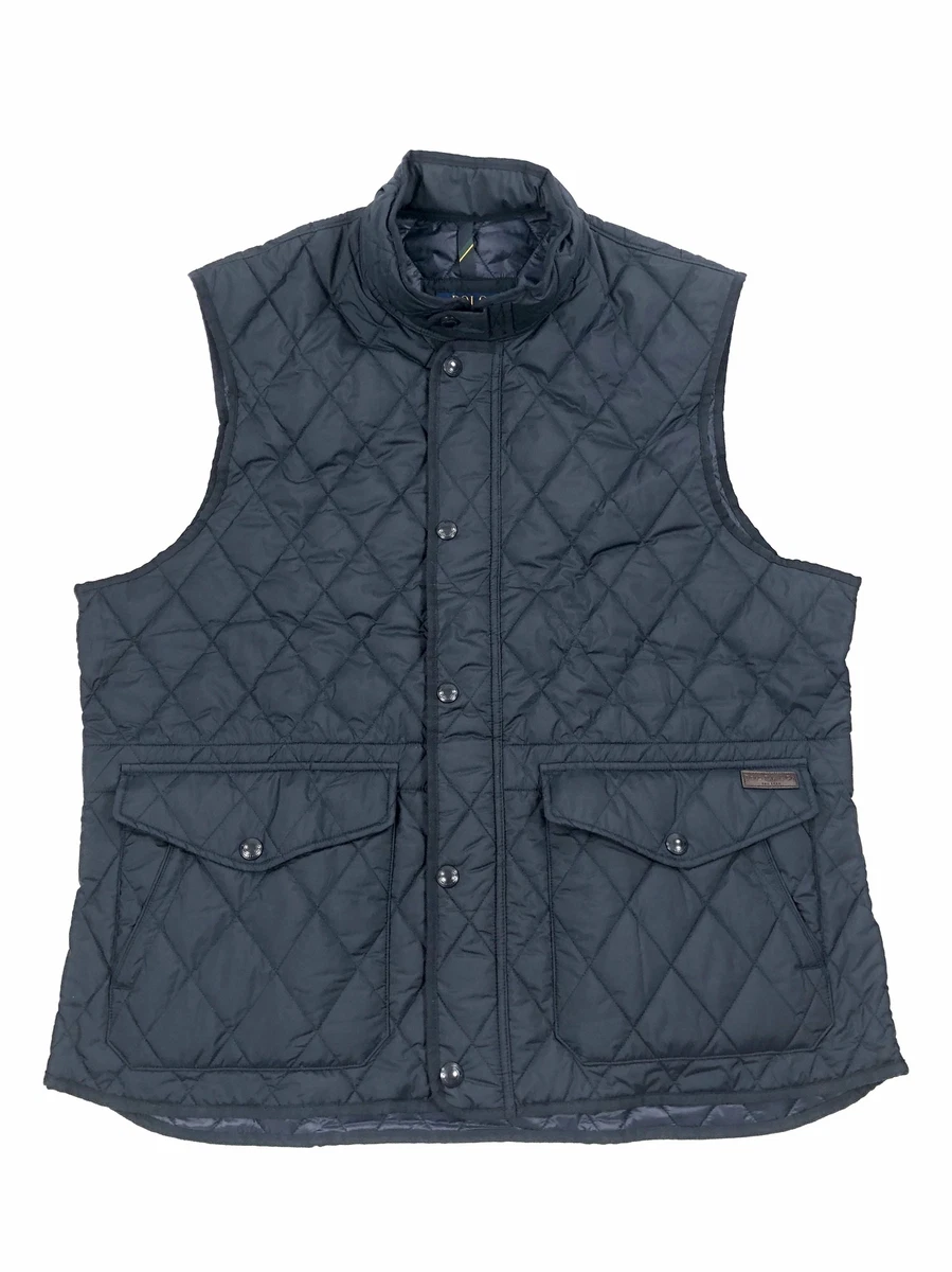 XXL POLO RALPH LAUREN NAVY ICONIC 4 FRONT POCKET QUILTED VEST eBay
