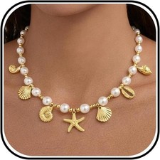 Starfish Necklace Beach Necklaces for Women Shell Pendant Jewelry Summer Ocean T