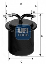 UFI Kraftstofffilter 31.541.00 Filtereinsatz für FORESTER BE BH OUTBACK IMPREZA