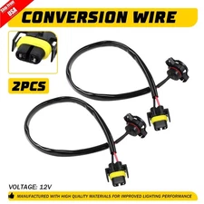 5202 H16 to H11 H8 Fog Light Conversion Wire Harness Pigtail Extension Pack of 2
