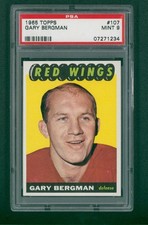 1965 Topps Hockey Card - #107 Gary Bergman, PSA 9 MINT