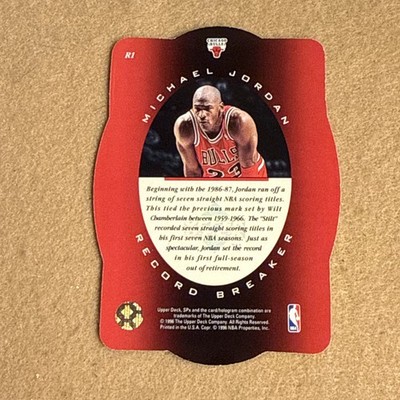 1998 Upper Deck SPx MICHAEL JORDAN #R1 Record Breaker Die Cut