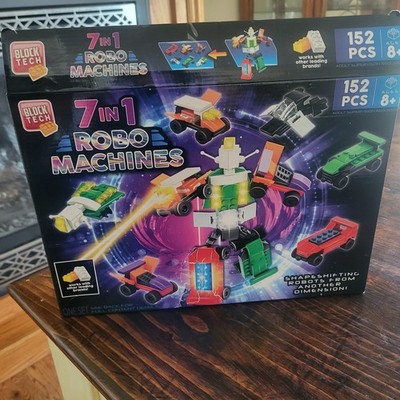 NEW Block Tech 7-in-1 Robo Machines Shape Shifting Robots 152pcs Brick Building