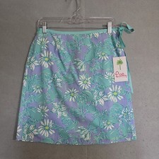 NWT Vtg Lilly Pulitzer Womens Rockin Lobster Tie Wrap Reversible Skirt Size 8