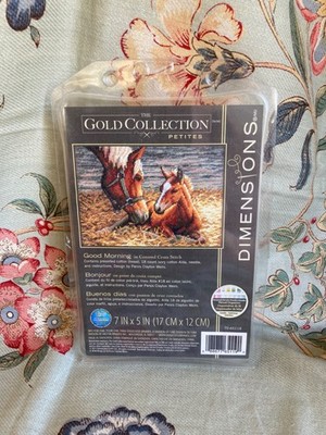 Gold Collection Dimensions Pferde Kreuzstich-Set 7 x 5'' Guten Morgen 