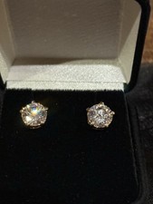 Cubic Zirconia CZ, Gold Plated Earings