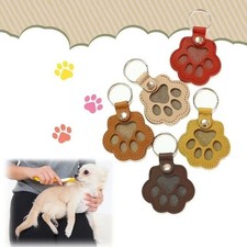 Pet Fur Keychain,Cute Leather Paw Keychains Pet Hair Keepsake Keyring Gifts