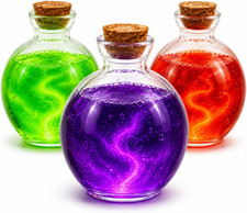 3 Pcs Halloween Potion Bottles Glass Decor Cork Stopper Wizard Party Prop