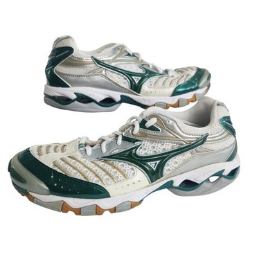 Mizuno Wave Lightning 7 Athletic Volleyball Shoes White Silver Green Mens 10.5
