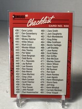 1990 Donruss - Checklist #500 Cards 436-537