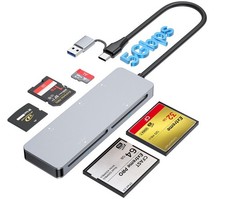 CFast Card Reader, USB 3.0 USB C CFast 2.0 Card Reader - 5 in 1 5Gbps Aluminu...