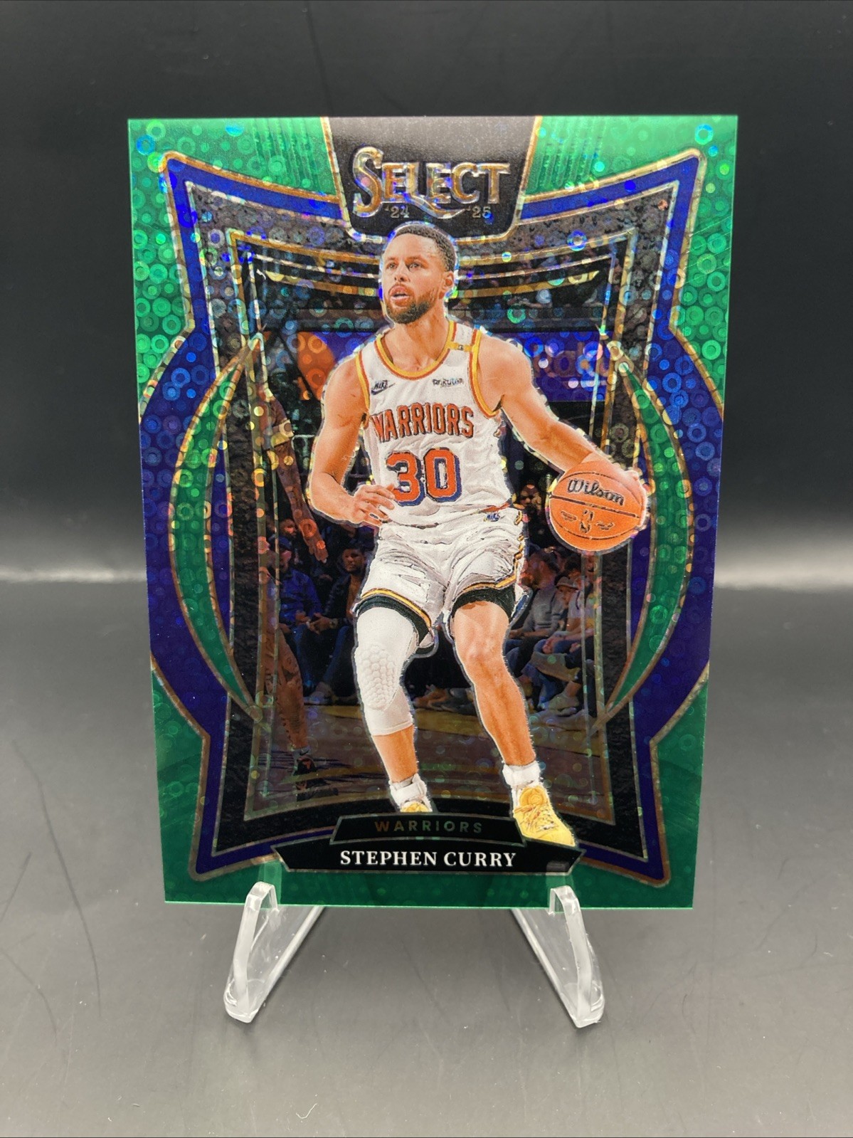Stephen Curry 2024-25 Panini Select - Concourse Green Disco #'d /5 Warriors #7