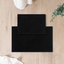 FRESHMINT Chenille Bath Rugs Set 2 pc 17x24/20x32 Non-Slip Water Absorbent