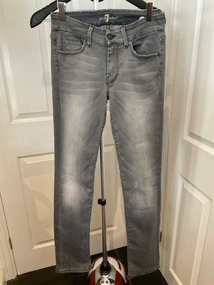 7 For All Mankind Damen Jeans ''Kimmie'' W28 L34 Grau Slim Straight Mid Rise