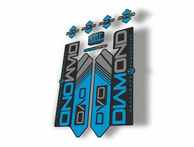 DVO 2016 Diamond 27,5 - 29 Gabel Federung Aufkleber Decal Kit selbstklebend blau