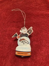 Denver Broncos LED Light Up Snowman Christmas Ornament NFL -6 Pack