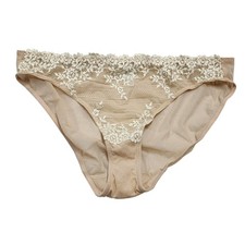 Image of WACOAL 64391 NATURALLY NUDE EMBRACE LACE SEMI SHEER MESH BIKINI PANTIES XL
