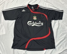 Liverpool 2007/2008 Adidas Black Football Futbol  England Soccer Jersey sz LG
