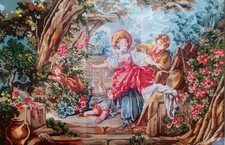Needlepoint tapestry painted canvas 12.462 36"x52" GobelinL