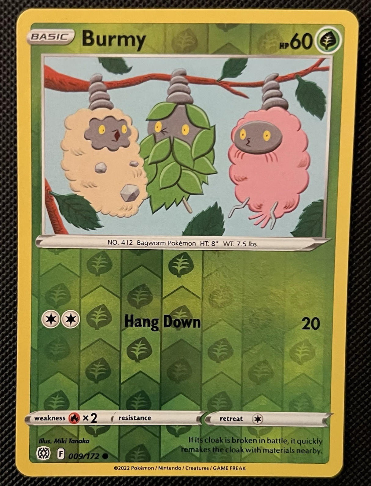 Pokémon TCG Burmy 60 HP 009/172 Brilliant Stars Common Reverse Holo English