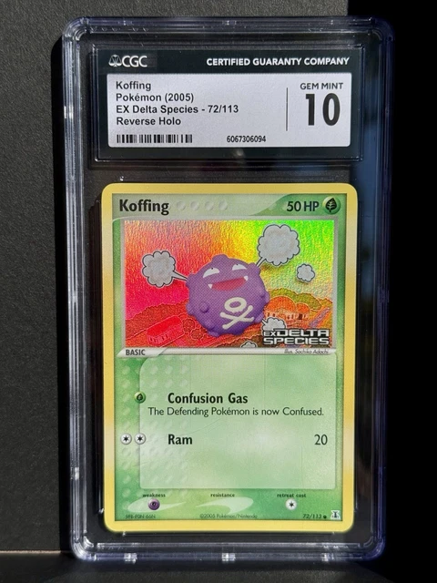 CGC 10 GEM MINT Koffing 72/113 EX Delta Species Reverse Holo (2005) POP 14!!!!!!