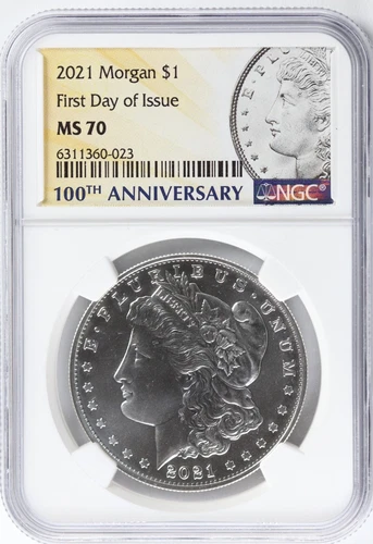 2021 Morgan $1 First Day of Issue MS 70
