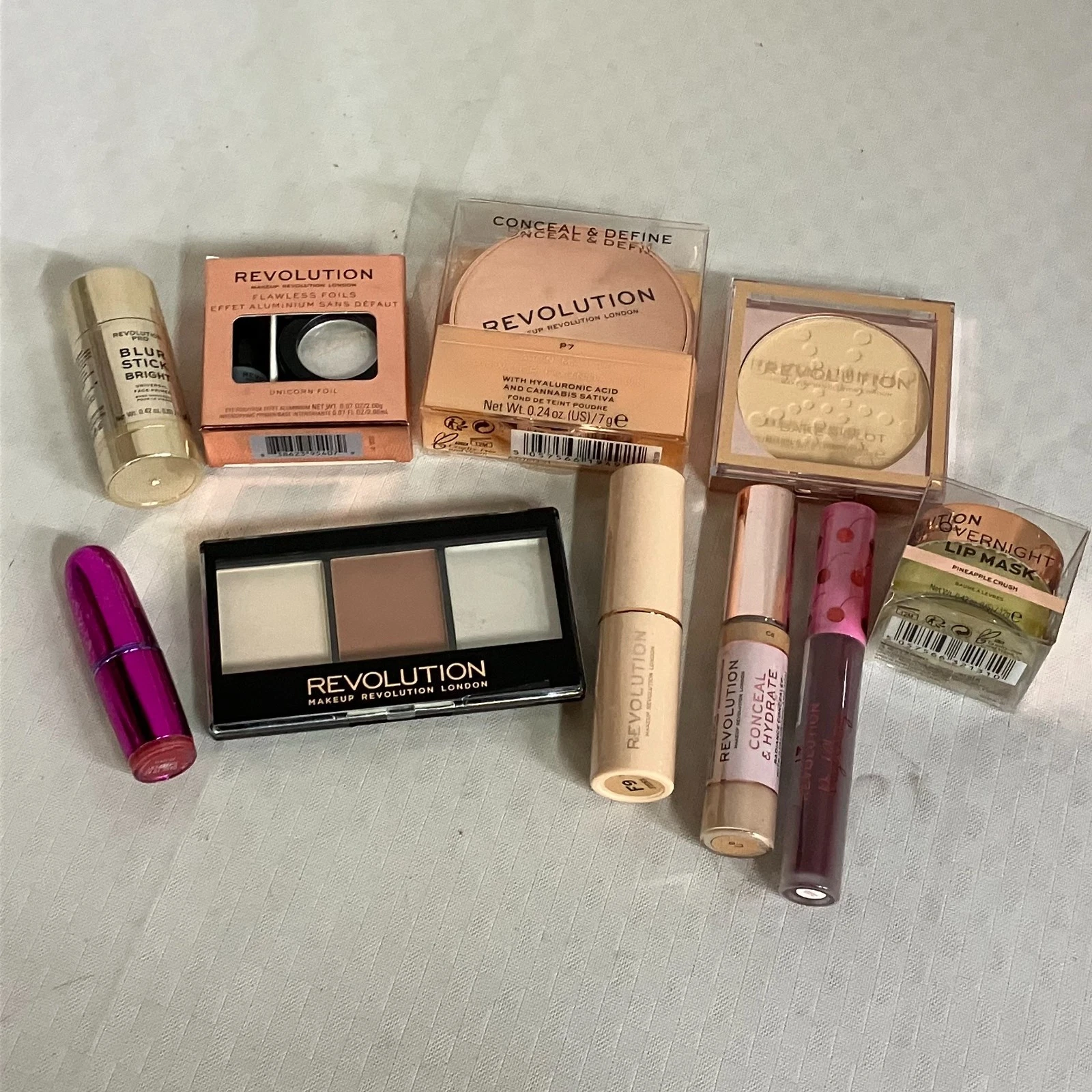 Revolution Primer Foundation Contour Lipstick Brow Kit 10 Pieces Set New