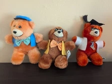 Set Of 3 VINTAGE ANIMAL FAIR TED E BEAR WHO SLEPT THROUGH CHRISTMAS PLUSH 6"