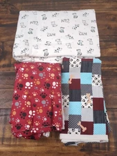 Lot of Fabric, dog, paw print, bones, multicolor, 2lb 6oz