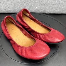 Tieks Ballet Flats Womens Size 8 Cardinal Red Nappa Leather Foldable Travel Shoe