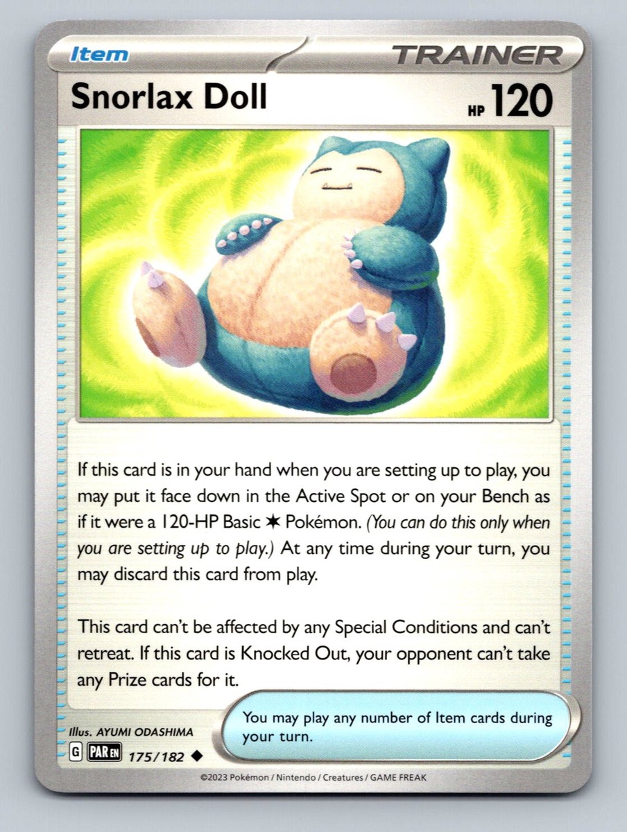 snorlax doll pokemon card Snorlax Doll Uncommon SV04: Paradox Rift #175/182 tcg Pokemon Card NM