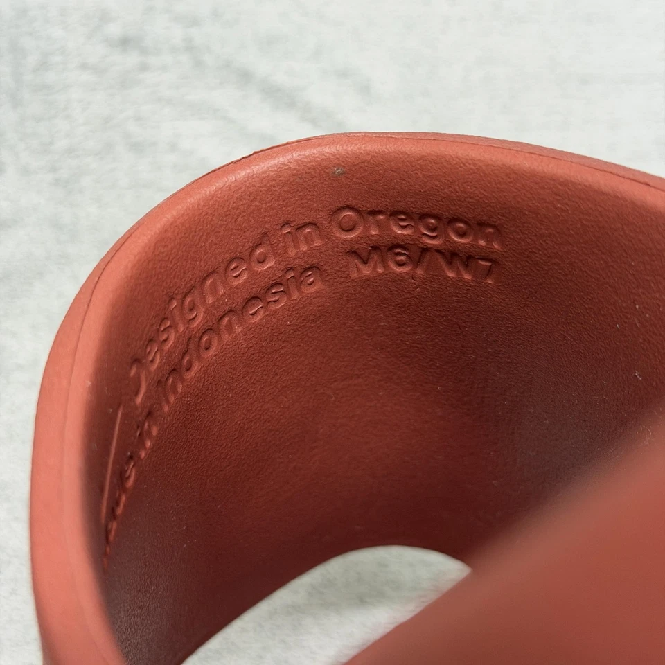 Nike Calm Slide Zapatos Hombres Talla 6 Mujeres Talla 7 Rojo Marrón Espuma Sandalias Sin Cordones Foto 4 de 4