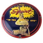 Vintage Squirt Porcelain Sign - Soda Beverage Drink Gas Station Ad Sign